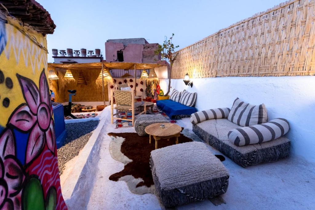 Posezení v ubytování Riad Sala Art Marrakech