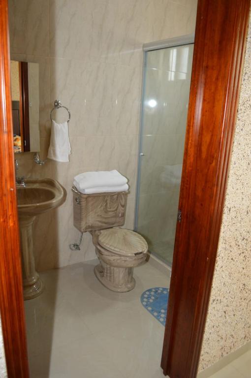Koupelna v ubytování Hotel Guadalupe Bernal