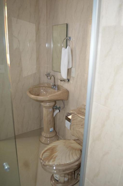 Koupelna v ubytování Hotel Guadalupe Bernal