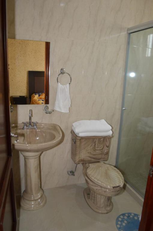 Koupelna v ubytování Hotel Guadalupe Bernal