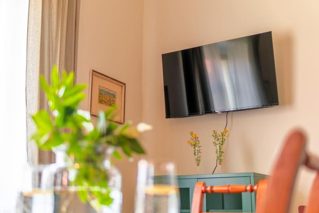 TV a/nebo společenská místnost v ubytování Fara Bošín