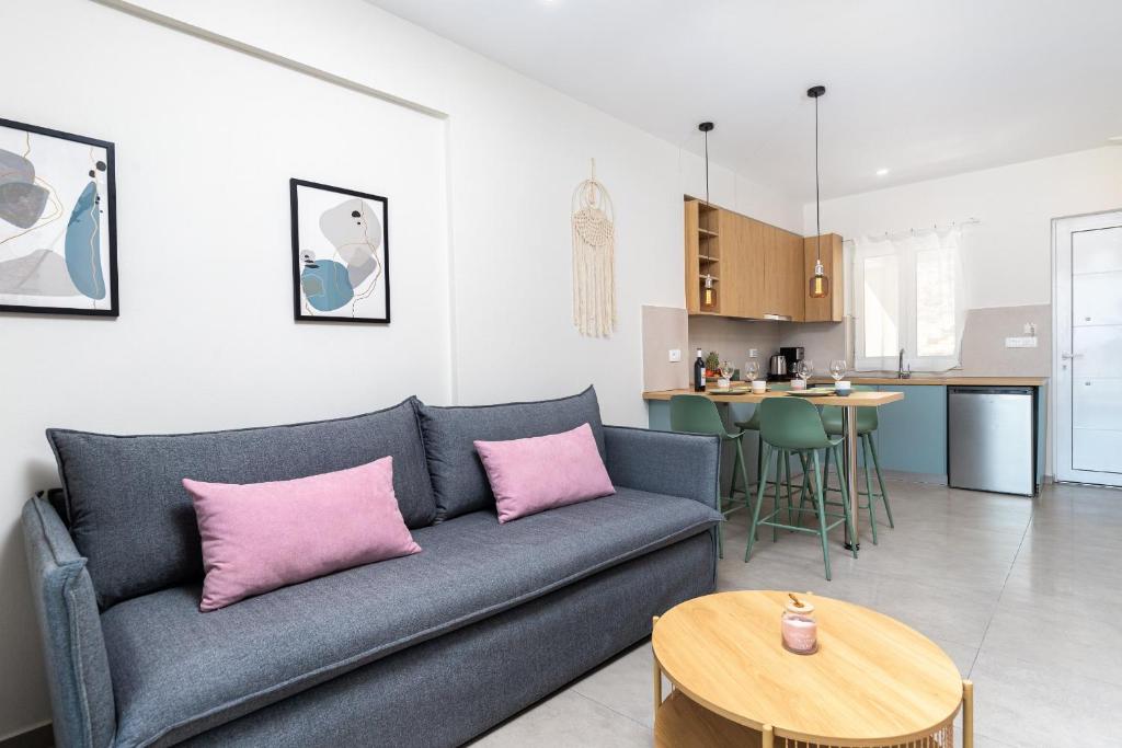 Meli apartments Paleochora的厨房或小厨房