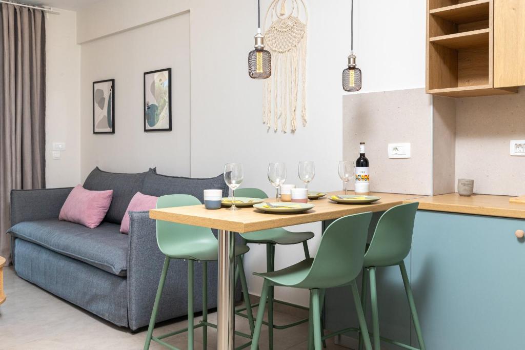 Meli apartments Paleochora的休息区