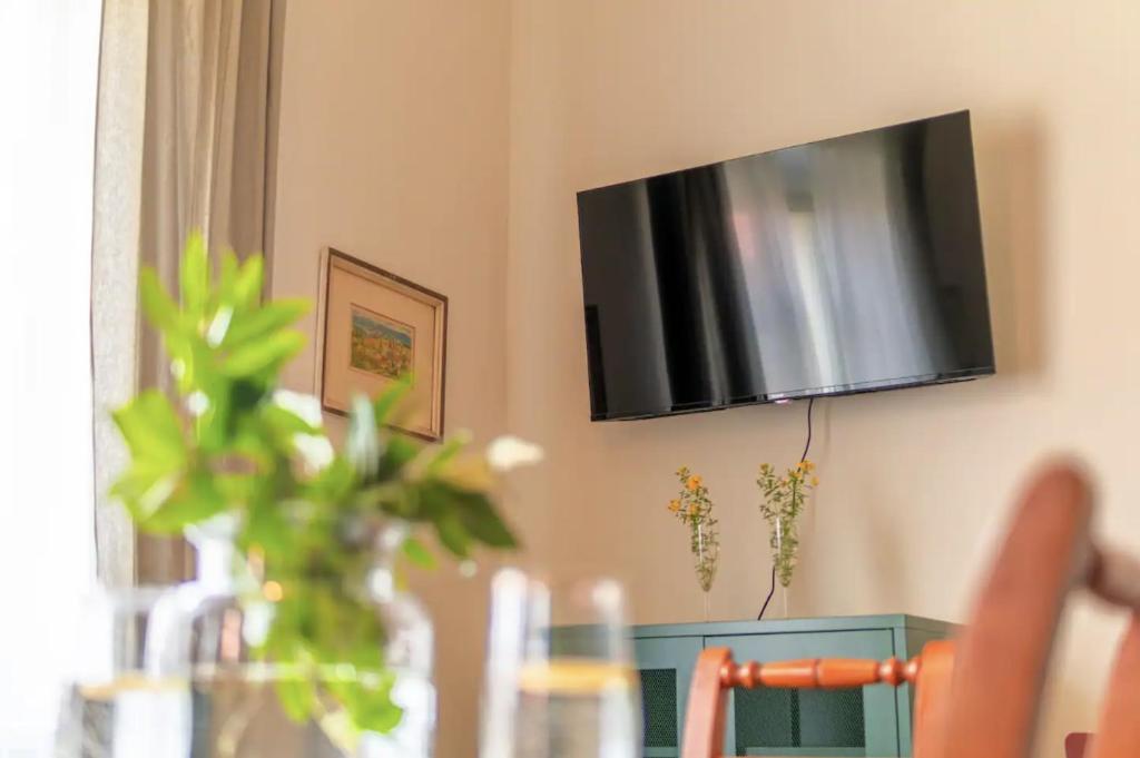 TV a/nebo společenská místnost v ubytování Fara Bošín