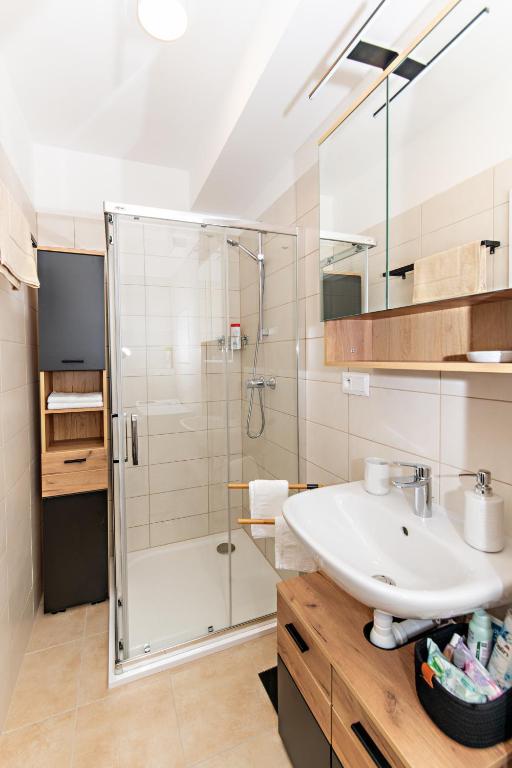Koupelna v ubytování Apartmán Jeannine