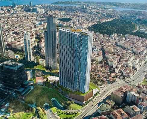Nespecifikovaný výhled na destinaci Istanbul nebo výhled na město při pohledu z apartmánu