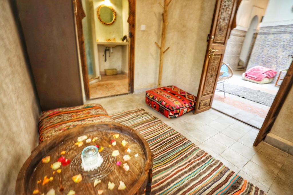 Posezení v ubytování Riad Safran Rouge