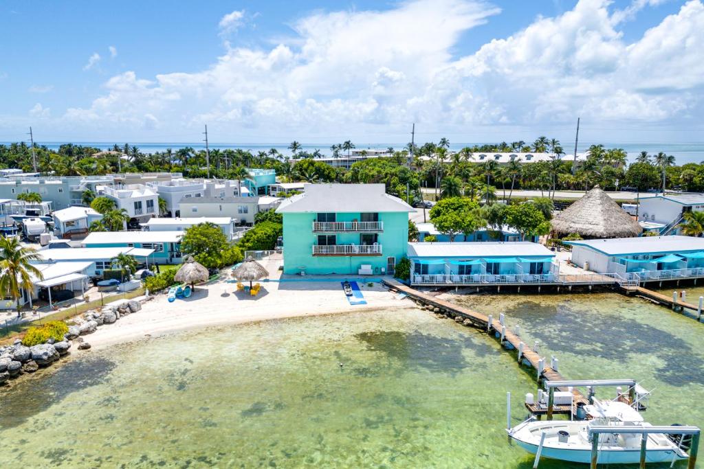 an aerial view of a house and the water at Florida Keys Getaway w/ Stunning Ocean Views in Layton