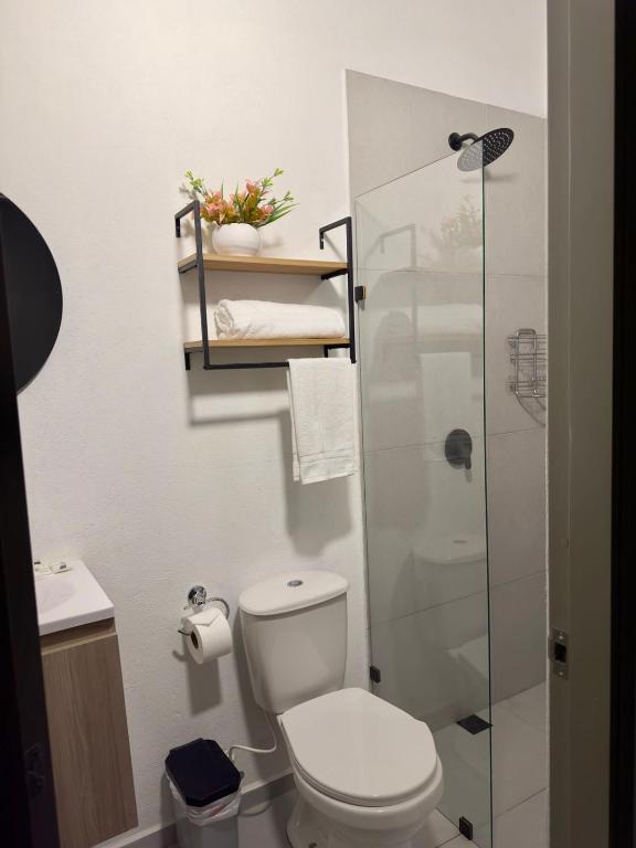Koupelna v ubytování Hotel Med Llanogrande