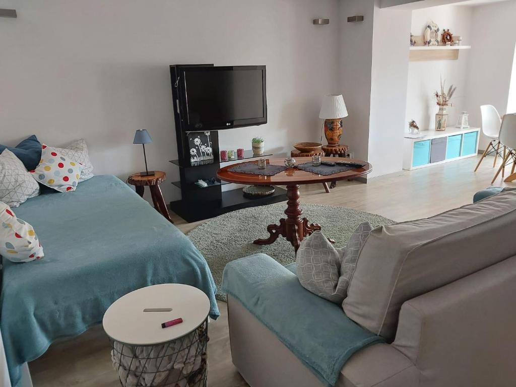 Televízia a/alebo spoločenská miestnosť v ubytovaní Apartament Lidia