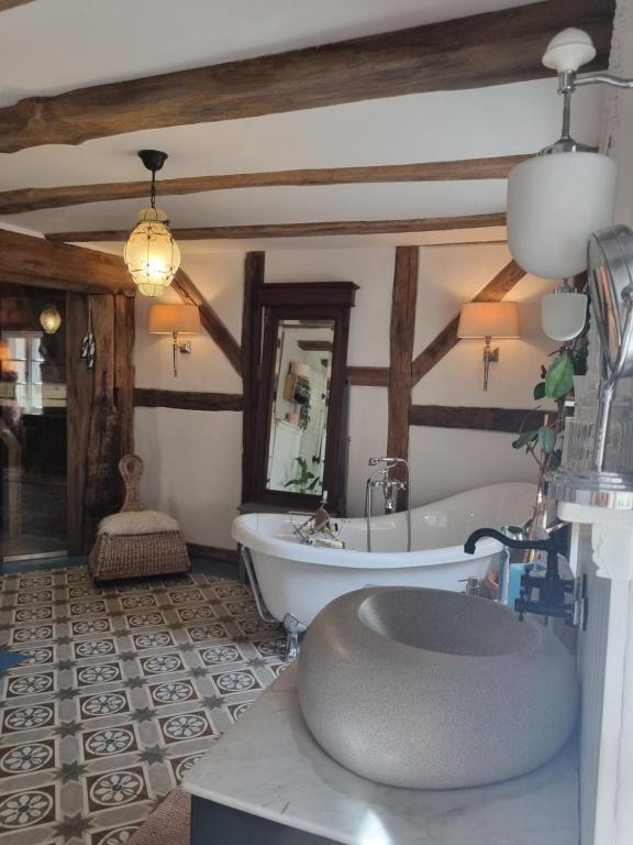 Posezení v ubytování Nachtwächterhäuschen mit Sauna
