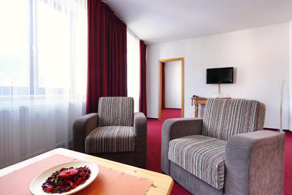 TV a/nebo společenská místnost v ubytování Hotel Stara Skola