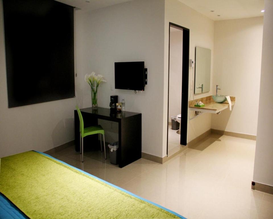 TV a/nebo společenská místnost v ubytování Hotel Misión Express Xalapa
