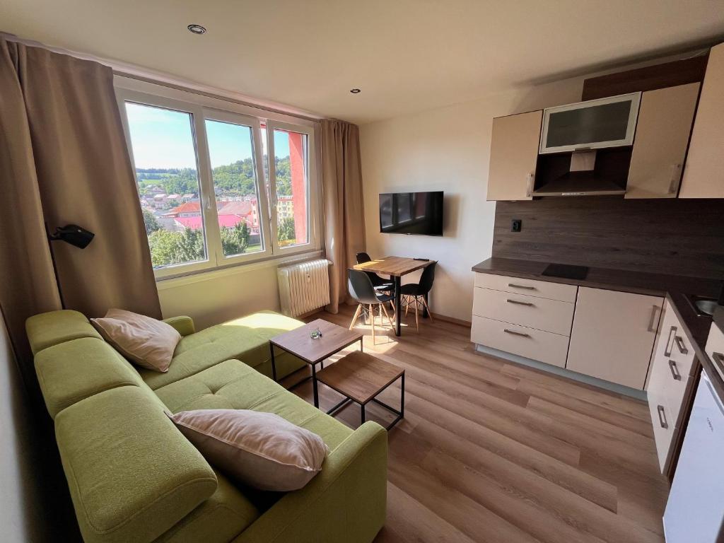 Kuchyň nebo kuchyňský kout v ubytování Apartmán Šumava