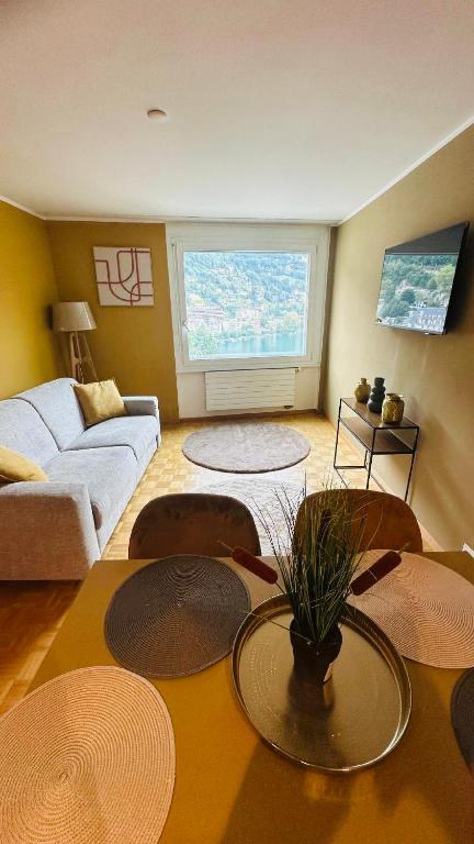 Postel nebo postele na pokoji v ubytování Appartement centre vue lac Léman