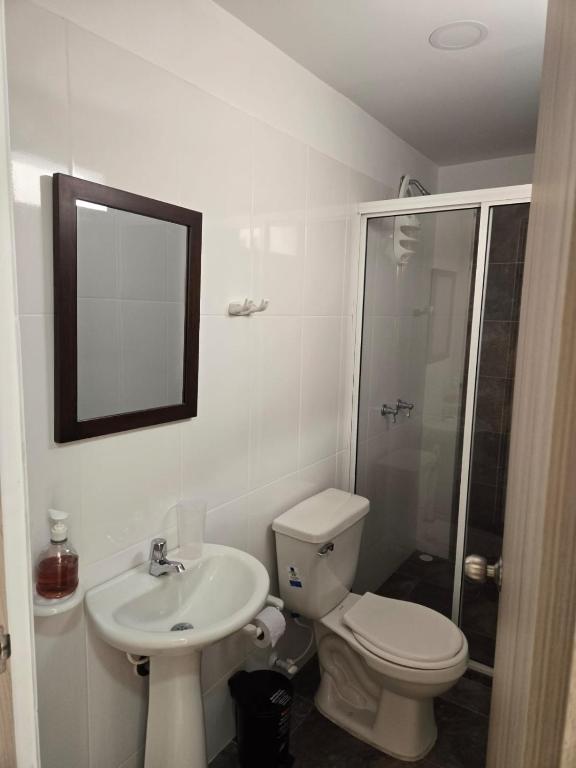 Koupelna v ubytování Apartahotel Nueva Imagen