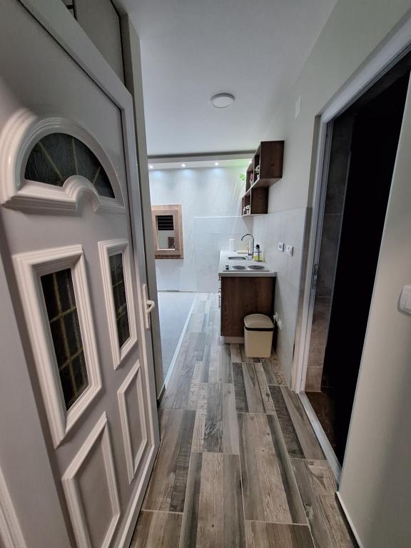 Kuchyň nebo kuchyňský kout v ubytování Apartments Green Beograd