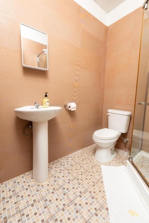 Koupelna v ubytování D'Rosas Apartments