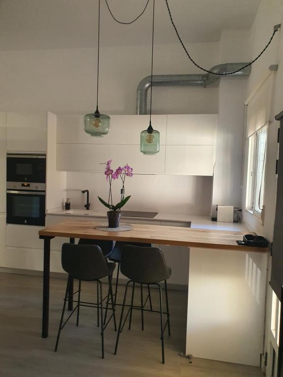 Kuchyň nebo kuchyňský kout v ubytování Loft Canet