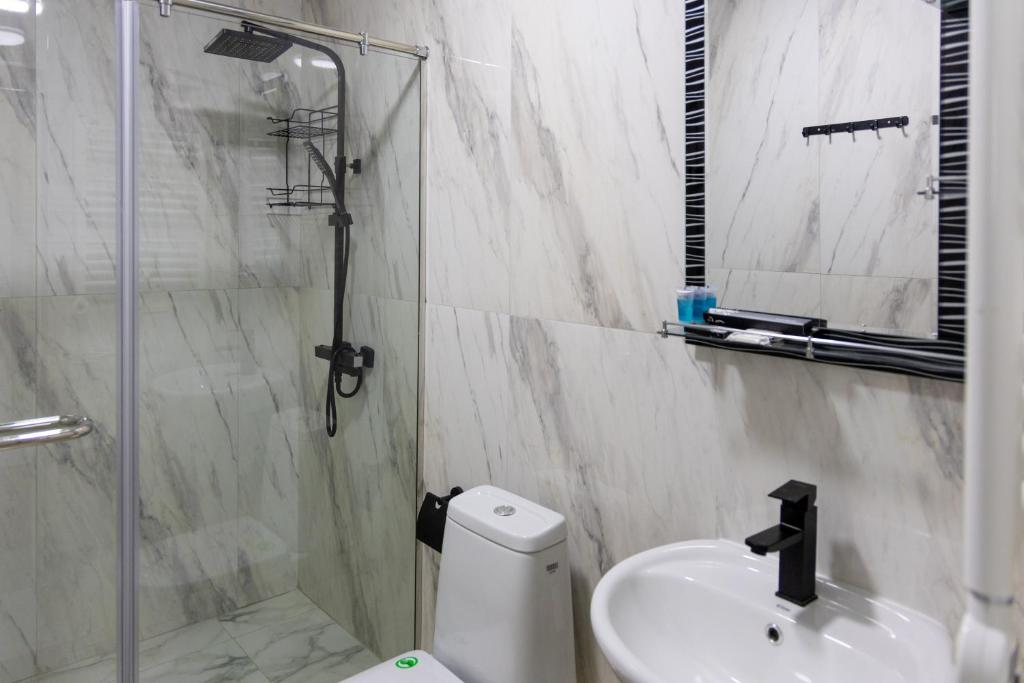 Koupelna v ubytování Gladzor Hotel