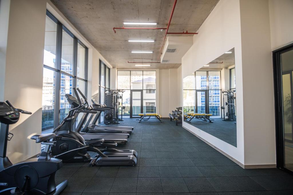 Fitness centrum a/nebo fitness zařízení v ubytování Green Side Apart Hotel