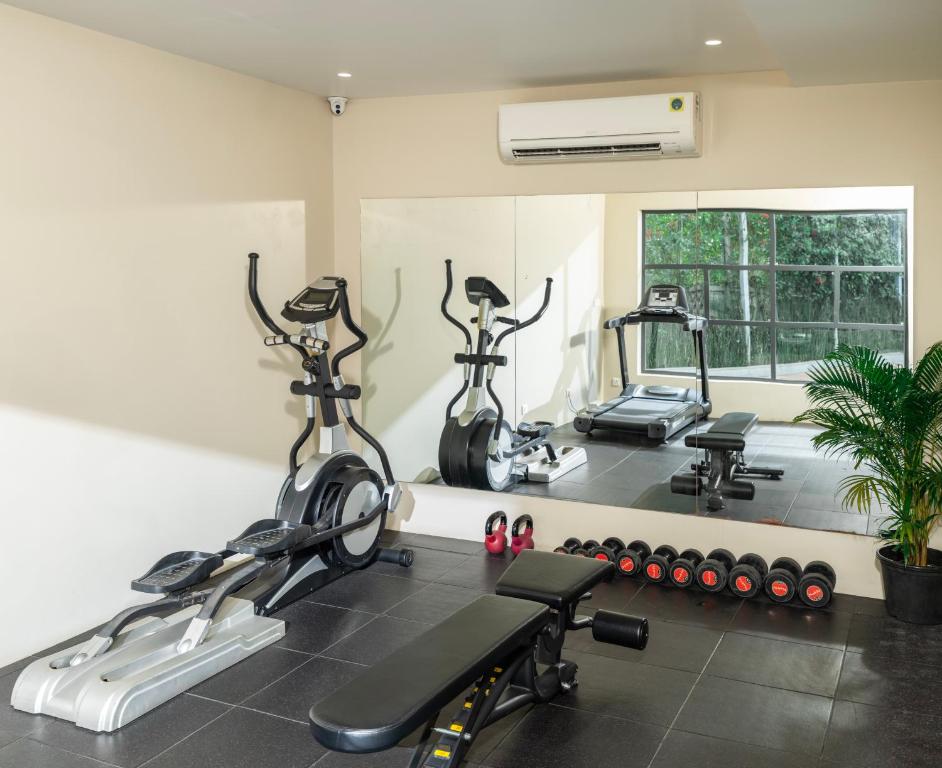 Fitness centrum a/nebo fitness zařízení v ubytování Oshin Hotel
