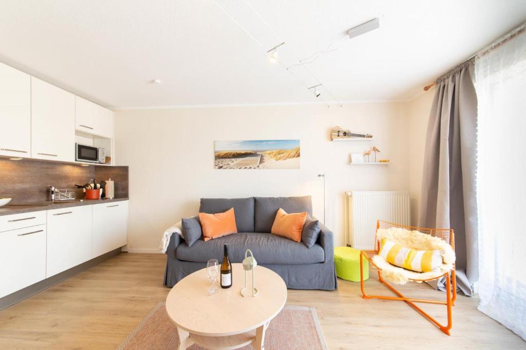 Η κουζίνα ή μικρή κουζίνα στο Ferienwohnung Sanddorn - Scharbeutz