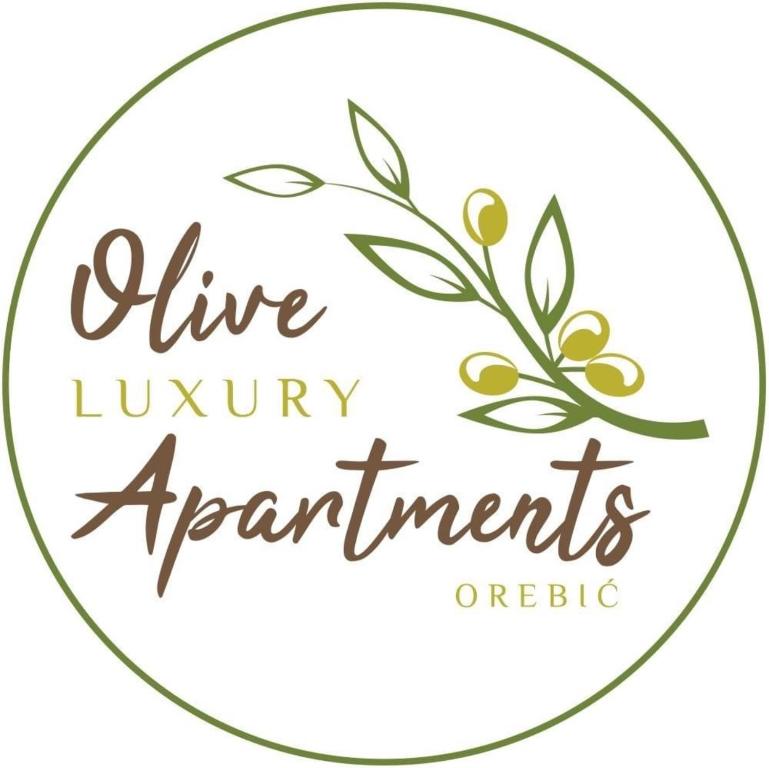 a round logo for a line luxury apartments agency with a branch at Olive Luxury Apartments Orebić in Orebić