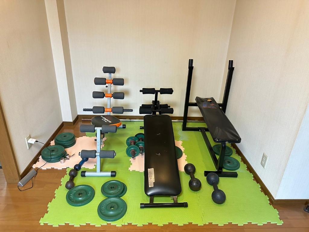 Fitness centrum a/nebo fitness zařízení v ubytování guesthouse 京屋