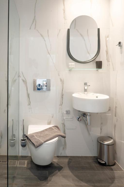 Koupelna v ubytování Hotel Papanikolaou