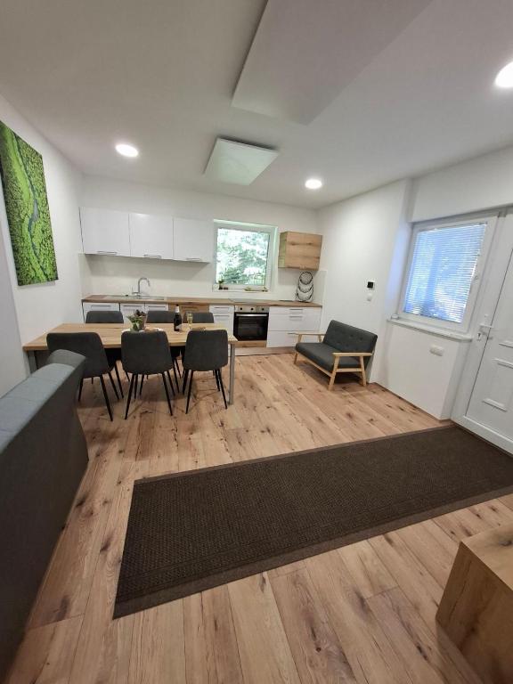 Kuchyň nebo kuchyňský kout v ubytování apartma Pohorc - Macesen