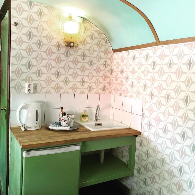 Kuchyň nebo kuchyňský kout v ubytování Grand Circus Hotel