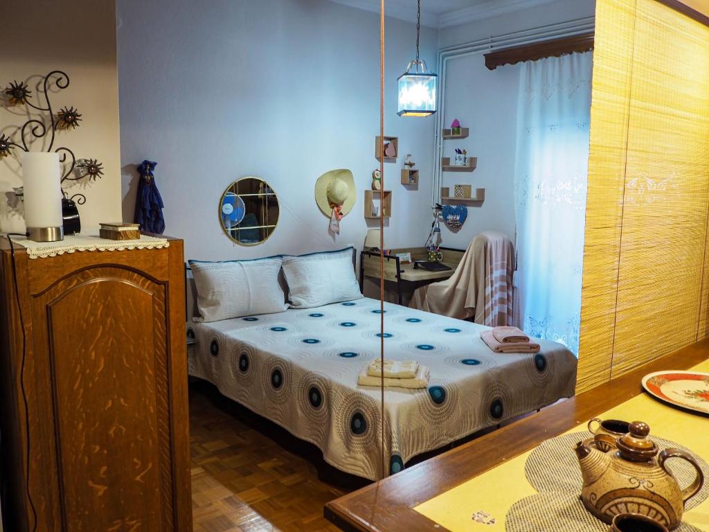 Postel nebo postele na pokoji v ubytování Το σπίτι της Ολίβιας