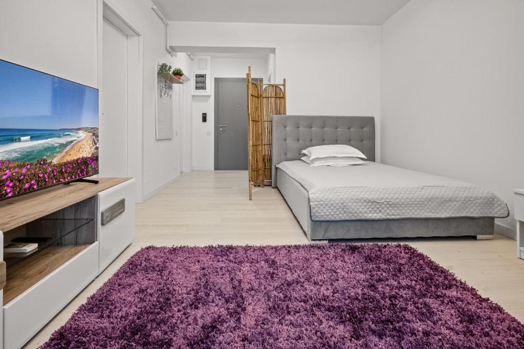 Postel nebo postele na pokoji v ubytování Nordmark Studio One - Free Parking