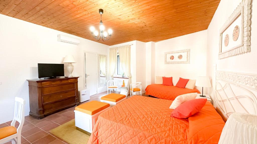TV a/nebo společenská místnost v ubytování B&B La Terazza Sul Cielo di Maratea