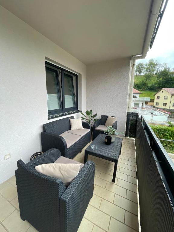 Posezení v ubytování Ferienwohnung am Felsenmeer