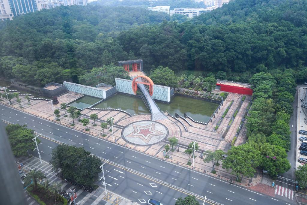 Letecký snímek ubytování Wanda Realm Jiangmen