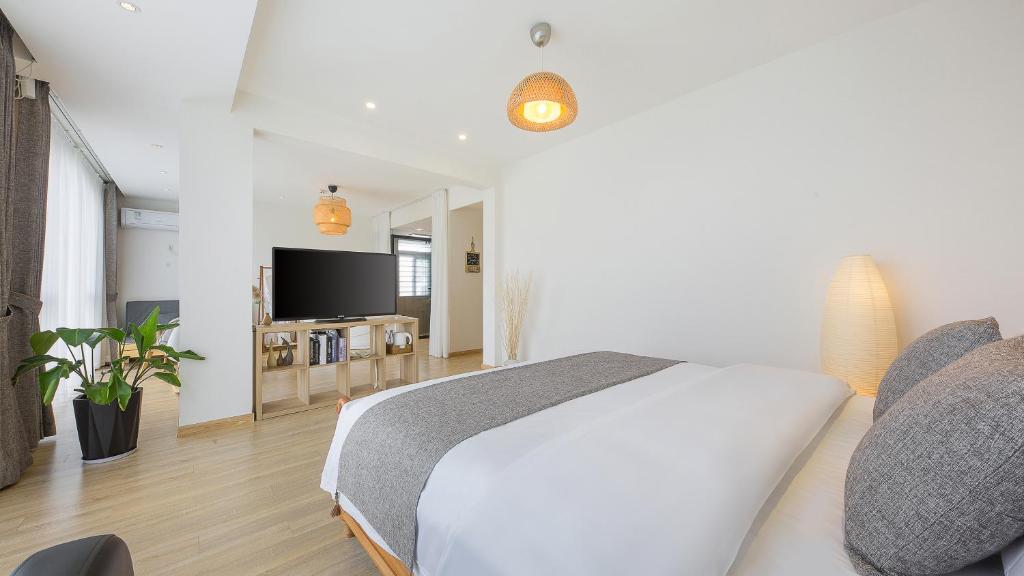 TV a/nebo společenská místnost v ubytování Dashe Yuanye Boutique Homestay