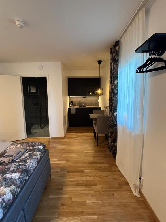 Postel nebo postele na pokoji v ubytování Brukshotellet