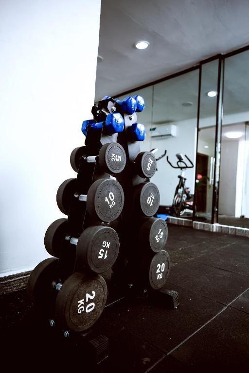 Fitness centrum a/nebo fitness zařízení v ubytování Tranquil Oasis Hotel