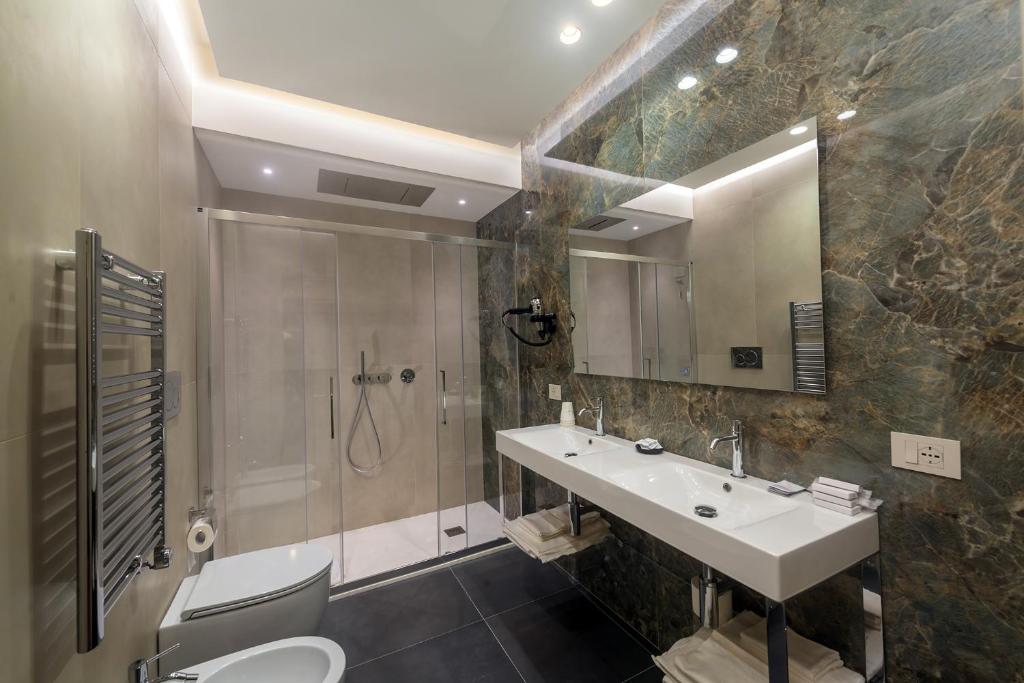 Koupelna v ubytování Hotel Vittoria