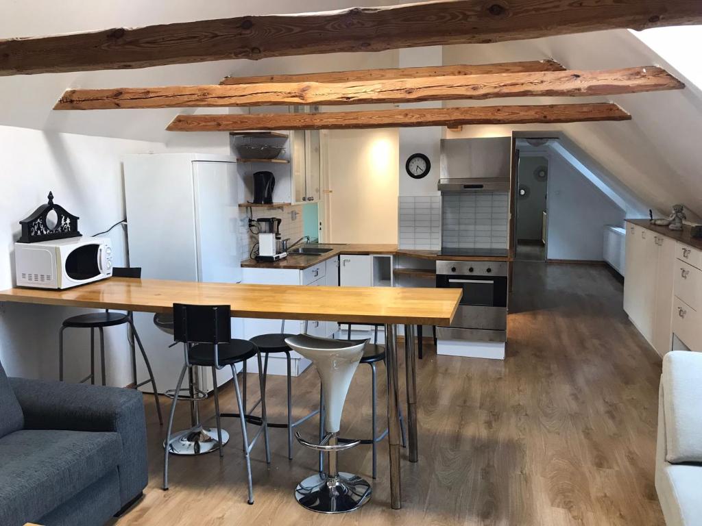 Kuchyň nebo kuchyňský kout v ubytování Hyllstofta cozy Apartmant