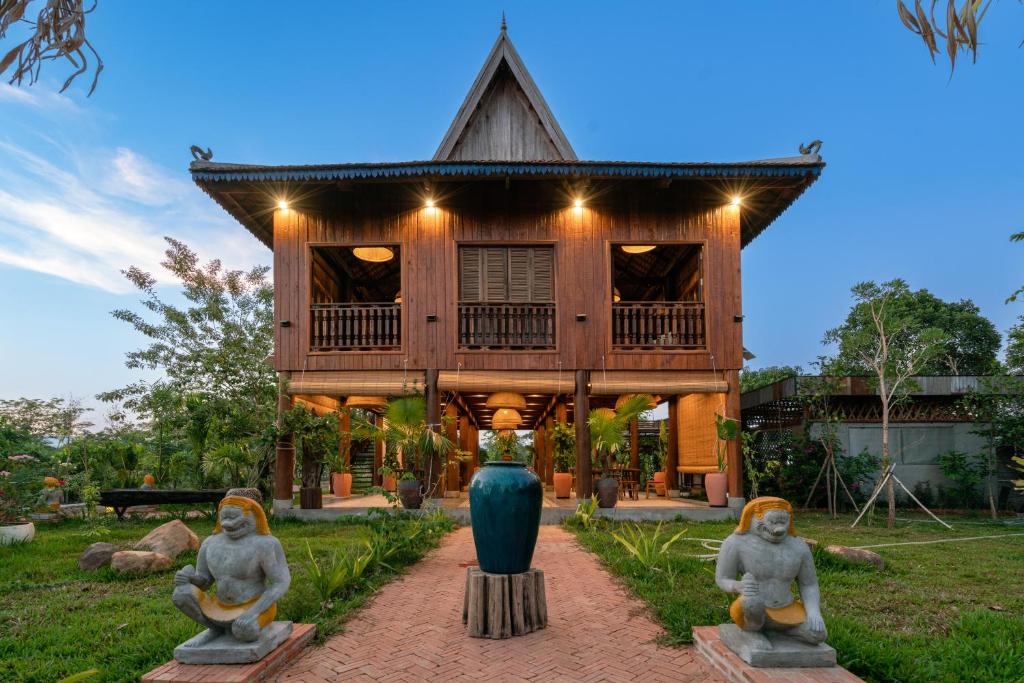 Zahrada ubytování Beng Mealea Lodge