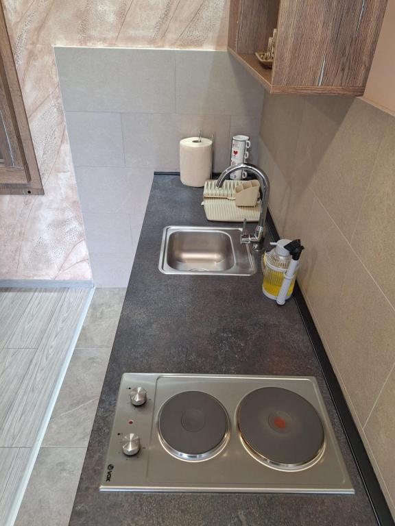 Kuchyň nebo kuchyňský kout v ubytování Apartments Green Beograd
