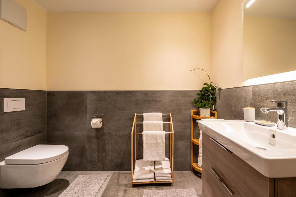 Koupelna v ubytování Apart Hotel Lang