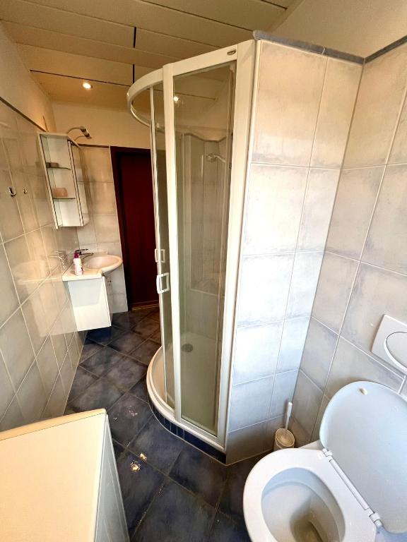 Koupelna v ubytování Retro Wohnung Niklasdorf