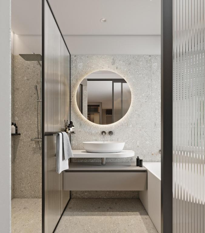Koupelna v ubytování Hotel Laudon