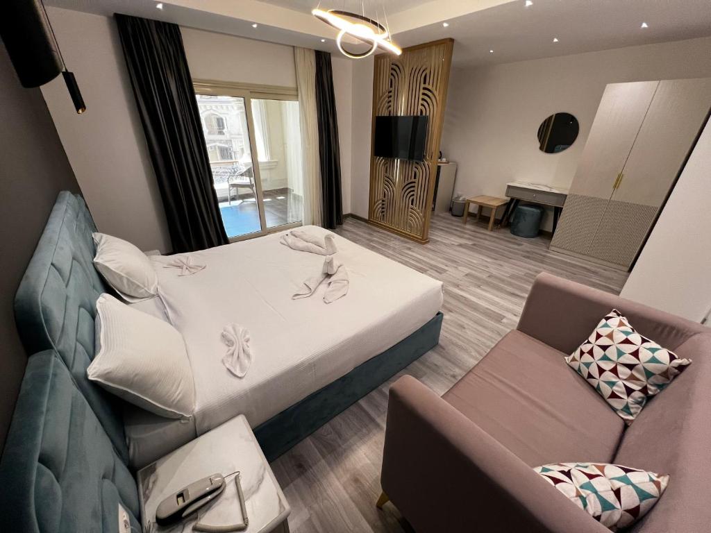 Posezení v ubytování Onyx Pyramids Boutique Hotel