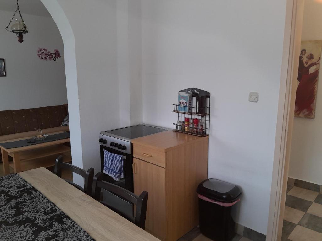Kuchyň nebo kuchyňský kout v ubytování Apartment Gabi
