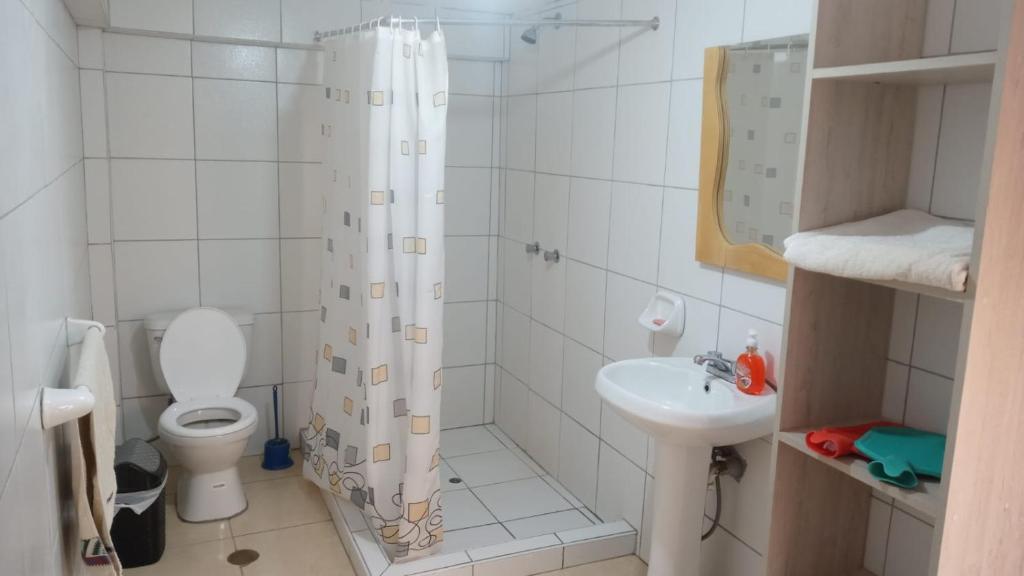 Koupelna v ubytování Inti Panqara